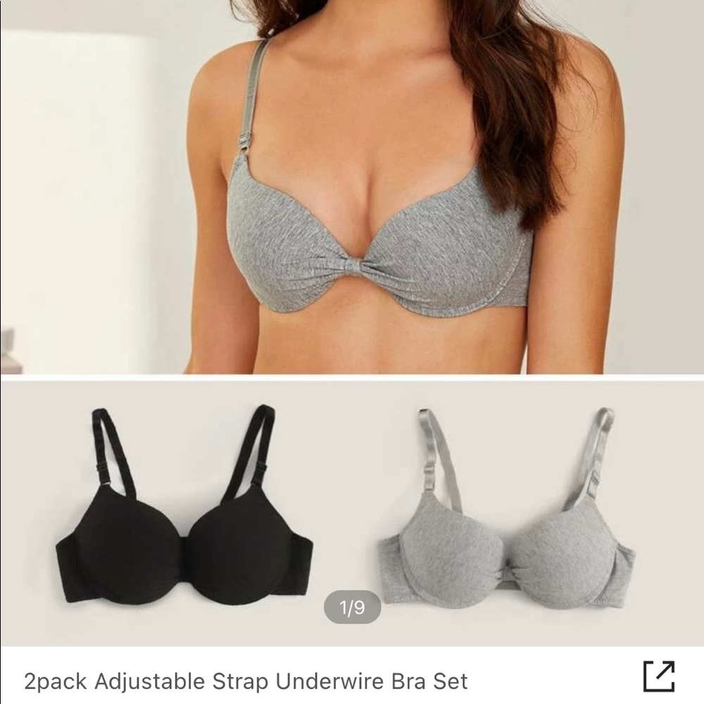NEW 2x Adjustable Strap Underwire Bra with push up